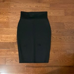 Black Knee Length Pencil Skirt